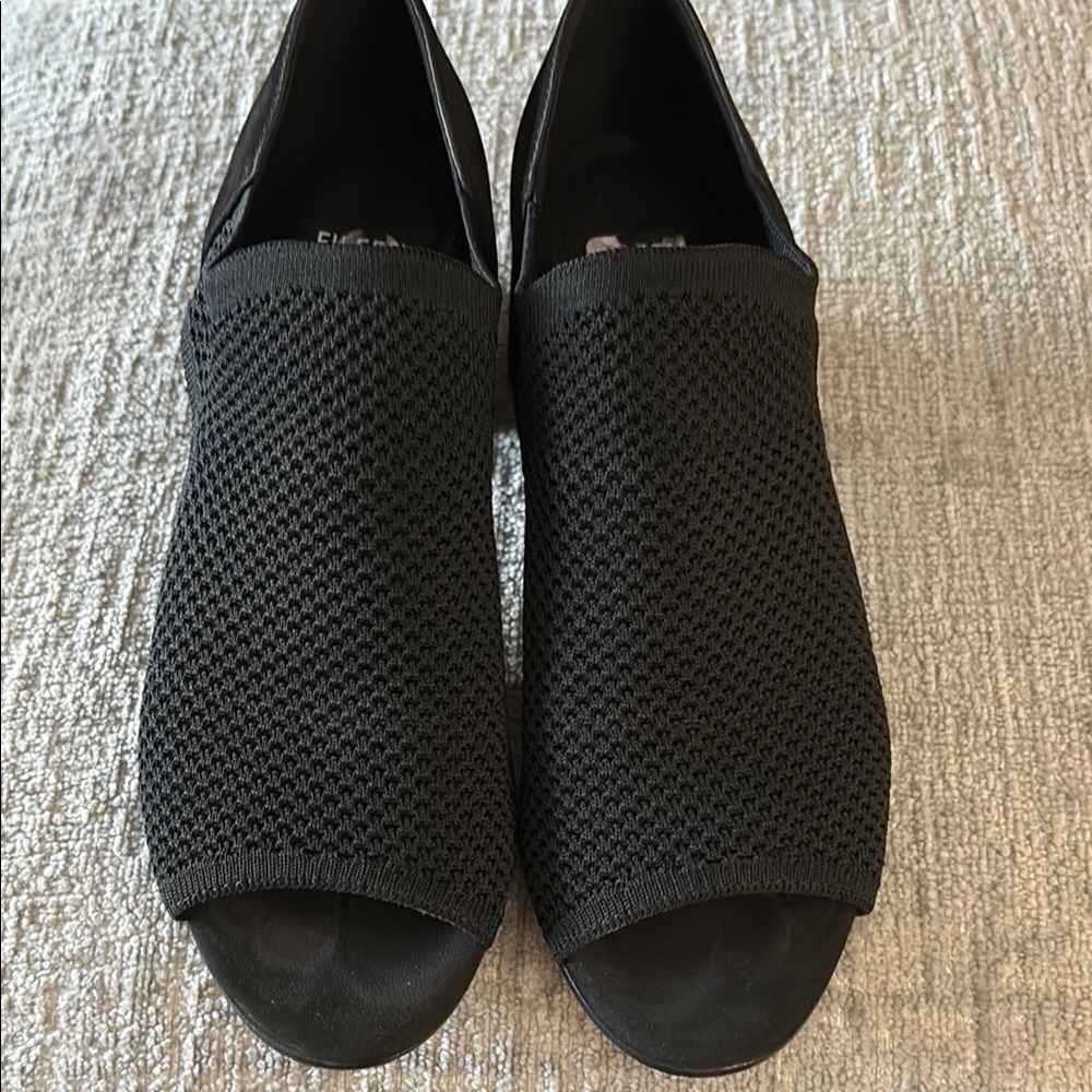 Eileen Fisher Black Mesh Mules